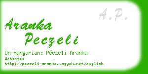 aranka peczeli business card