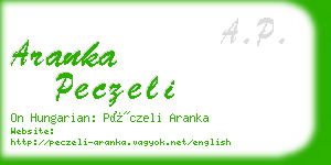 aranka peczeli business card